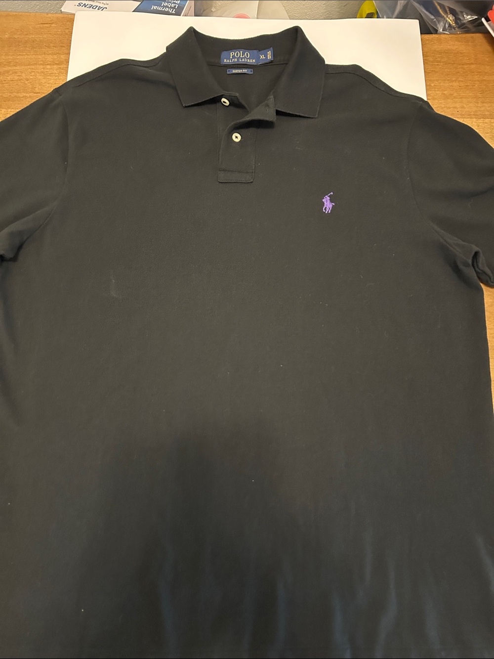 Polo by Ralph Lauren Black Polo with Purple Logo